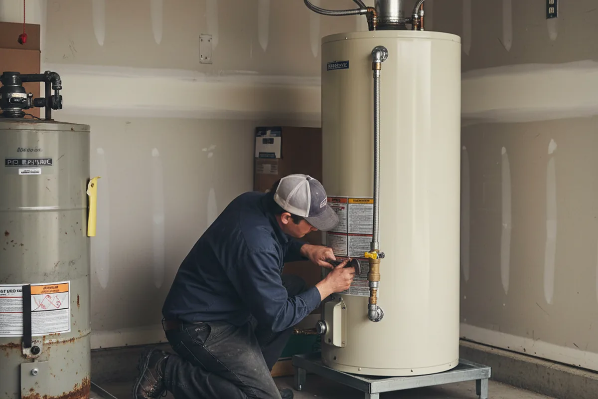 Water heater and shutoff valve replacement in Bryant
