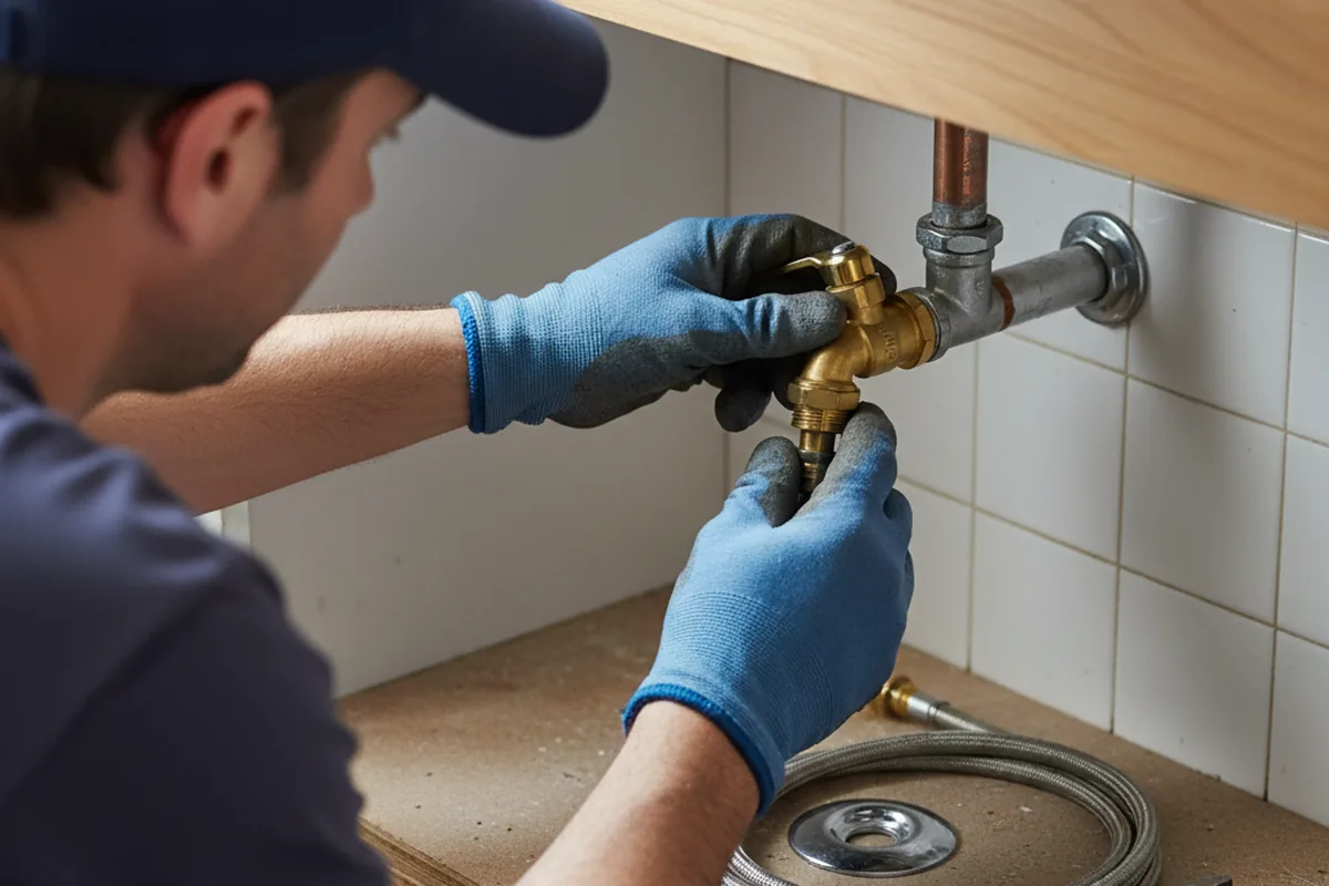 Shutoff valve and fitting work during Burst Pipe Repair in Bryant